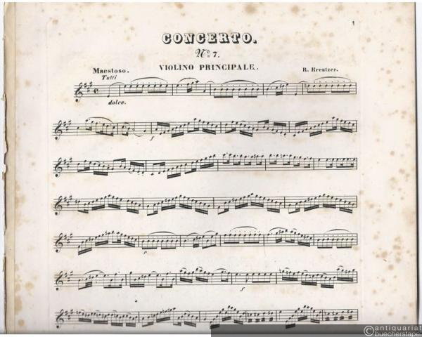  - Concerto No. 7 [pour le Violon arrangé avec Accompagnement de Piano par F. Hermann composé par R. Kreutzer] [nur die Violinstimme].