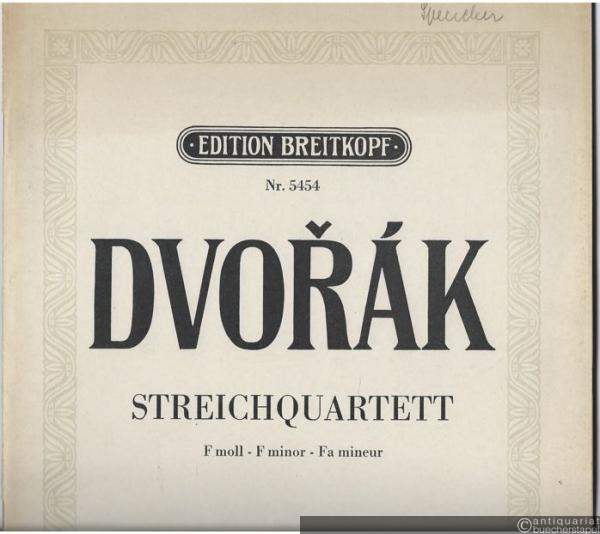  - Quartett für zwei Violinen, Viola und Violoncello f-Moll (= Edition Breitkopf, Nr. 5454). Stimmen.