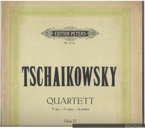  - Quartett für 2 Violinen, Viola, Violoncell F-Dur Op. 22 (= Edition Peters, Nr. 3172b). Stimmen.