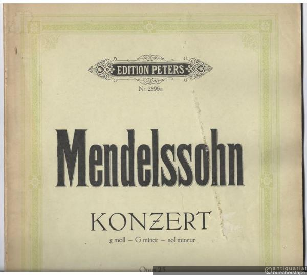  - Konzert für Klavier und Orchester g-Moll mit Begleitung eines zweiten Klaviers, Op. 25 (= Edition Peters, Nr. 2896a). Ausgabe für zwei Klaviere.