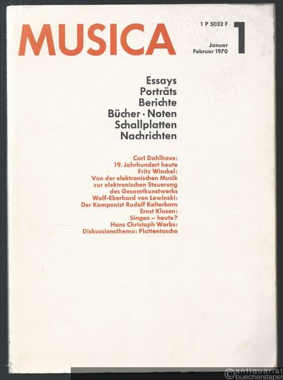  - Musica. Januar / Februar 1971. Zweimonatsschrift für alle Gebiete des Musiklebens.