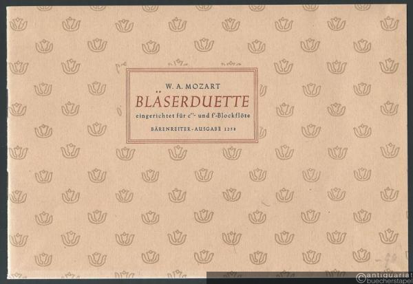  - Bläserduette eingerichtet für c''- und f'-Blockflöte (= Bärenreiter-Ausgabe 1258).