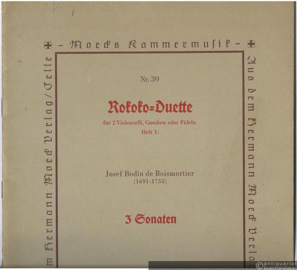  - 3 Sonaten (Op. 14, Nr. 6, Nr. 3 u. Op. 40 Nr. 3) (= Rokoko-Duette für zwei Violoncelli, Gamben oder Fideln, Heft 1. Moecks Kammermusik Nr. 39. Edition Moeck, Nr. 1039).