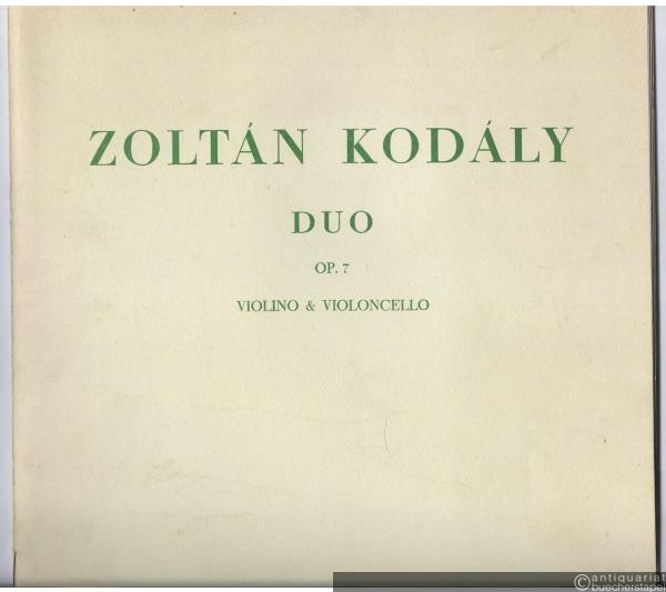  - Duo Op. 7. Violino & Violoncello (= UE 7089). 2 Spielpartituren.