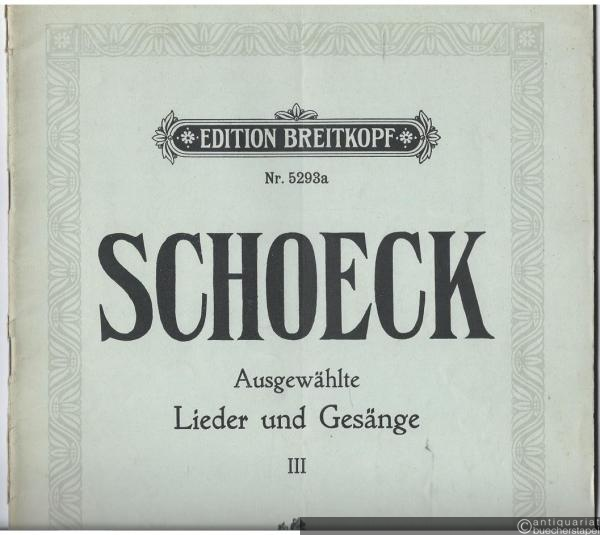  - Ausgewählte Lieder und Gesänge für eine Singstimme und Klavier, Band III (= Edition Breitkopf, Nr. 5293a). Hohe Stimme.