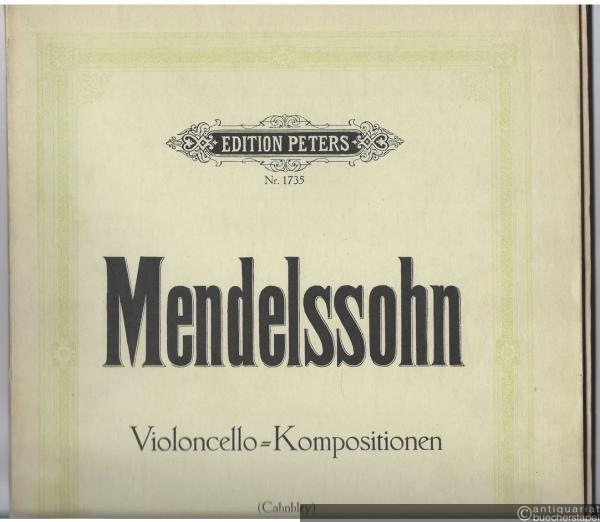  - Kompositionen für Violoncello und Klavier (= Edition Peters, Nr. 1735).