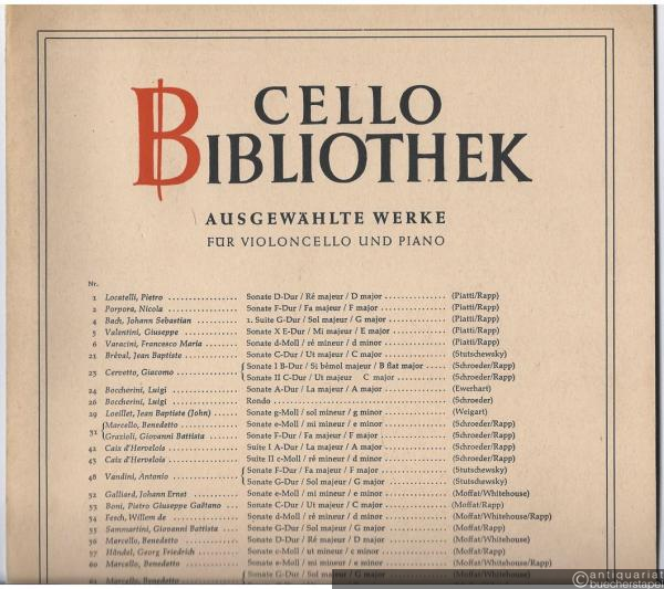  - Sonate E-Dur für Violoncello und Piano (= Cello-Bibliothek 74).