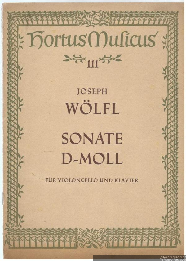  - Sonate d-Moll für Violoncello und Klavier, Op. 31 (= Hortus Musicus 111. Bärenreiter-Ausgabe).