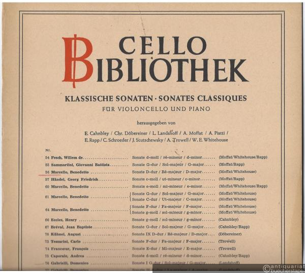  - Sonate D-Dur für Violoncello und Piano (= Cello-Bibliothek 56).