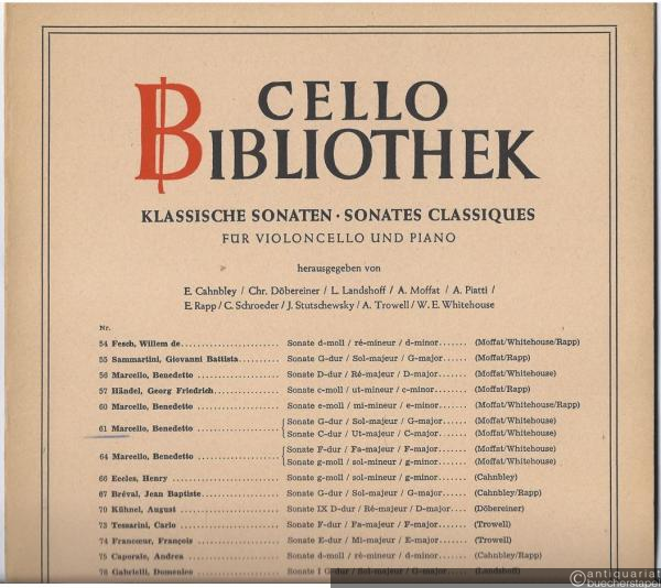  - 2 Sonaten G-Dur / C-Dur für Violoncello und Piano (= Cello-Bibliothek 61).