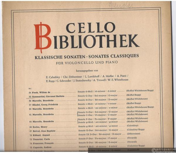  - Sonate G-Dur für Violoncello und Piano (= Cello-Bibliothek 55).