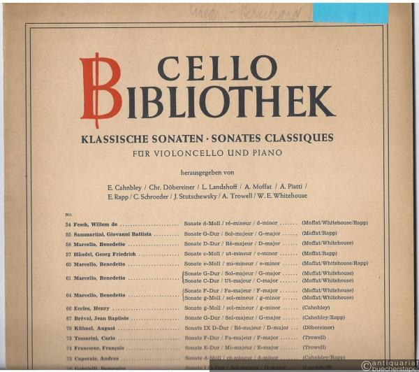  - Suite d-Moll aus den "Pieces de viole avec la basse continue" für Viola da Gamba oder Violoncello und Cembalo (Klavier) (= Cello-Bibliothek 79).