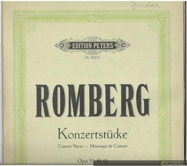  - Konzertstücke Op. 51, 50, 61 (= Edition Peters, Nr. 2023b). Violoncello und Klavier.