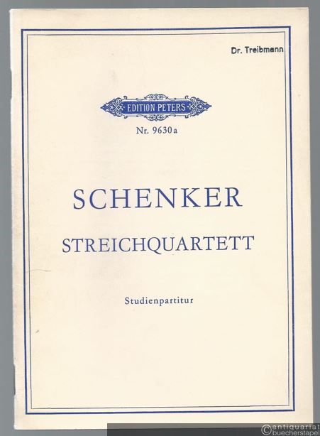  - Streichquartett (= Edition Peters, Nr. 9630a). Studienpartitur.