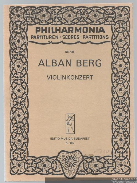  - Violinkonzert (= Philharmonia Partituren, No. 426 / Editio Musica, Z.9002).