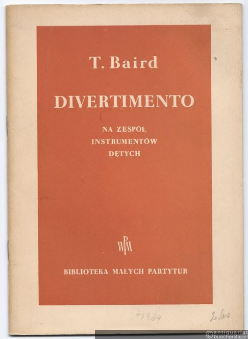 - Divertimento na flet, oboj, klarnet i fagot [für Flöte, Oboe, Klarinette und Fagott] (1956) (= Biblioteka malych partytur, Nr. 22. PWM 2962). Partitur.