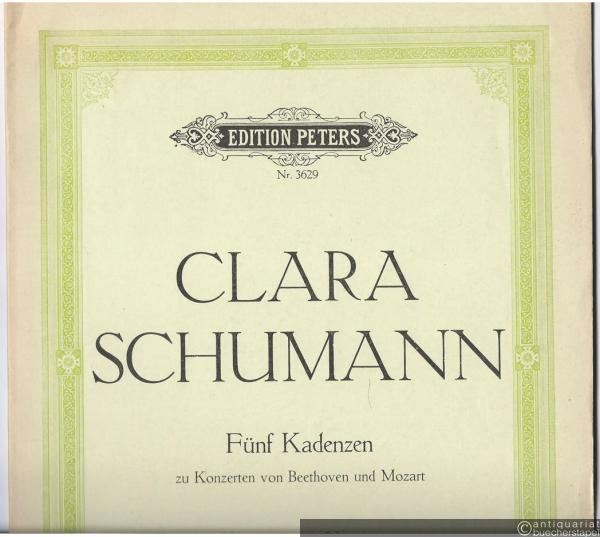  - Fünf Kadenzen zu Konzerten von Beethoven und Mozart für Klavier zu 2 Händen (= Edition Peters, Nr. 3629).