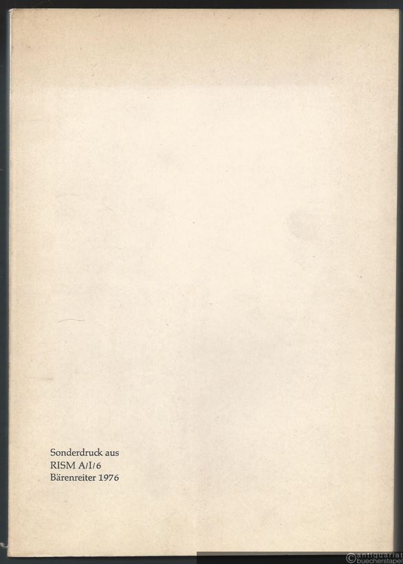  - Sonderdruck aus RISM A/I/6: Drucke von Wolfgang Amadeus Mozart.