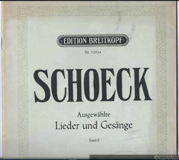  - Ausgewählte Lieder und Gesänge für eine Singstimme und Klavier, Band II (= Edition Breitkopf, Nr. 5292a). Hohe Stimme.