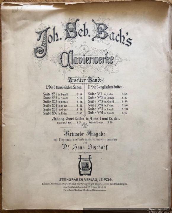  - I. Die 6 französischen Suiten. II. Die 6 englischen Suiten. Anhang: Zwei Suiten in A-moll und Es dur (= Joh. Seb. Bach's Clavierwerke, Zweiter Band).
