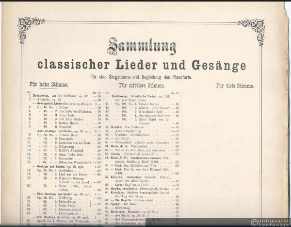  - Trennung (O, du lieber Schatz), Op. 184, No. 4 (= Sammlung classischer Lieder und Gesänge für eine Singstimme mit Begleitung des Pianoforte, No. 78). Für hohe Stimme (Sopran oder Tenor).