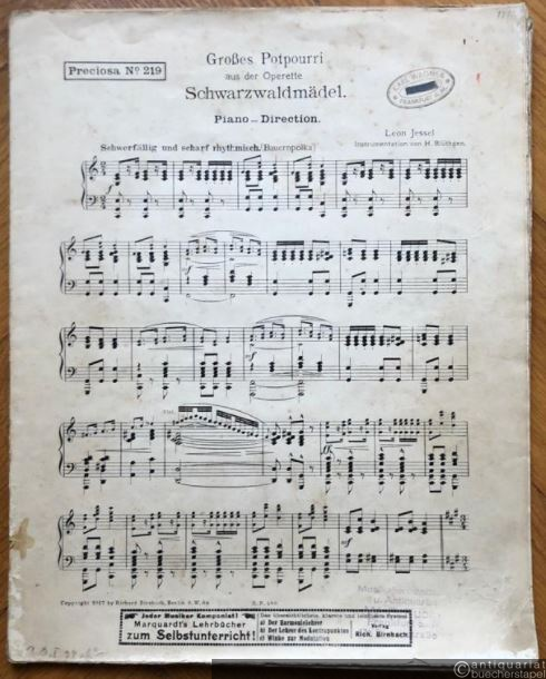  - Großes Potpourri aus der Operette: Schwarzwaldmädel (= Preciosa No. 219). [Trio]. 3 Stimmen.