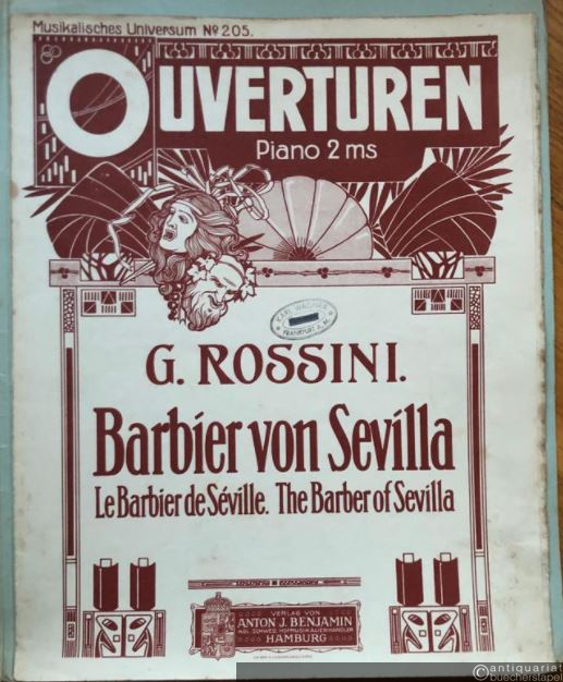  - Ouverture zur Oper: Barbier von Sevilla / Le Barbier de Seville / The Barber of Sevilla (= Musikalisches Universum, No. 205). Piano 2ms.