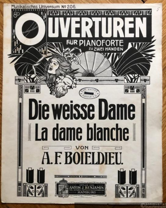  - Die weisse Dame. Ouverture (= Ouverturen für Pianoforte zu zwei Händen. Musikalisches Universum, No. 206).