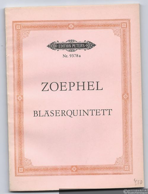  - Quintett für Flöte, Oboe, Klarinette in B, Horn in F und Fagott (= Edition Peters, Nr. 9378a) [Studienpartitur].