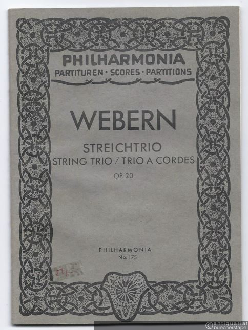  - Streichtrio, Op. 20 / String trio / Trio a cordes (= Philharmonia Partituren, No. 175).