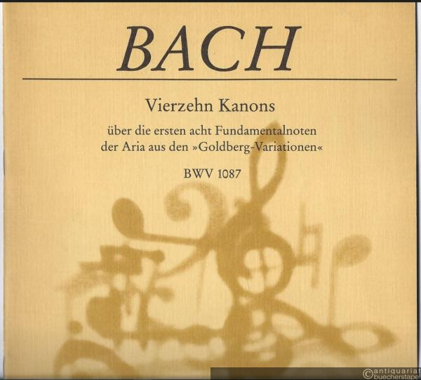  - Vierzehn Kanons über die ersten acht Fundamentalnoten der Aria aus den "Goldberg-Variationen" BWV 1087 (= DVfM 8004).