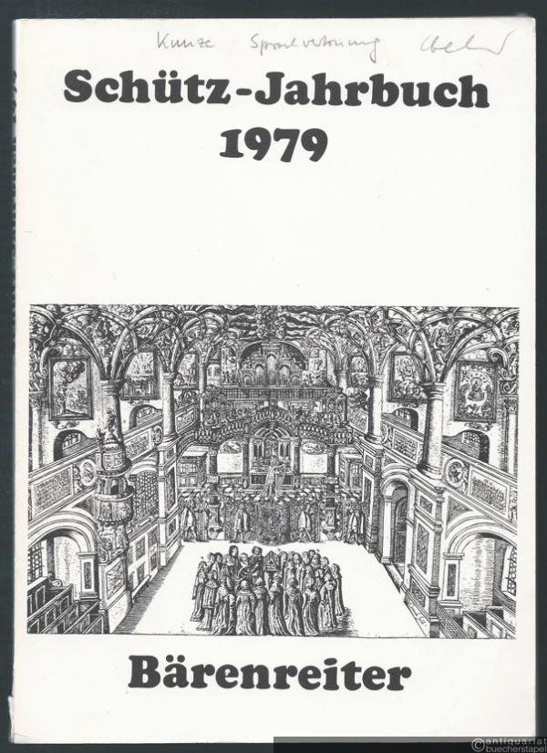  - Schütz-Jahrbuch. 1. Jahrgang 1979.