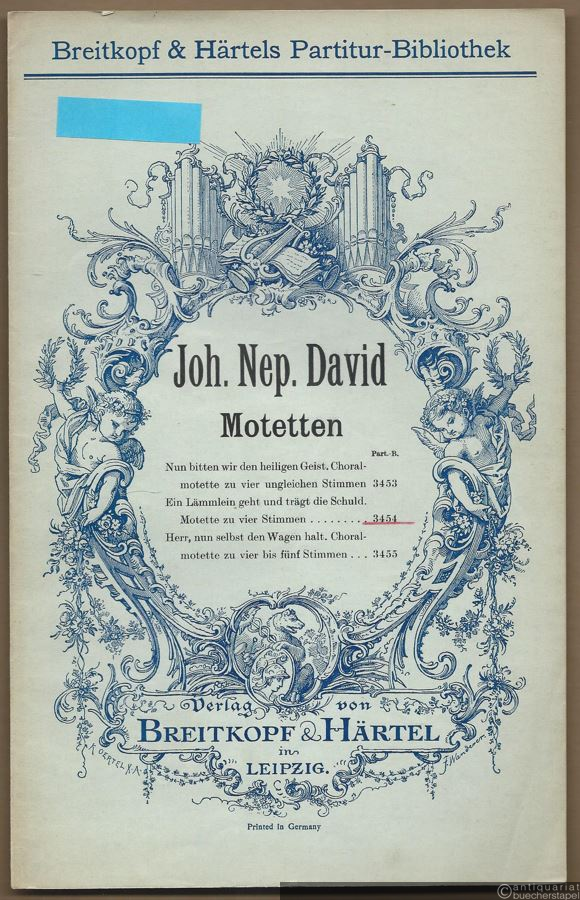  - Ein Lämmlein geht und trägt die Schuld (1935). Motette zu vier Stimmen (= Breitkopf & Härtels Partitur-Bibliothek, Nr. 3454).