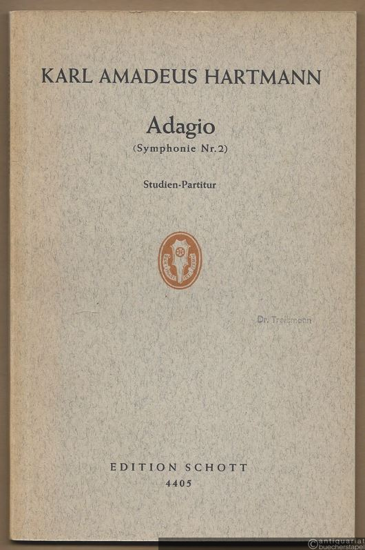  - Adagio (Symphonie Nr. 2) für großes Orchester (= Edition Schott, Nr. 4405). Studien-Partitur.