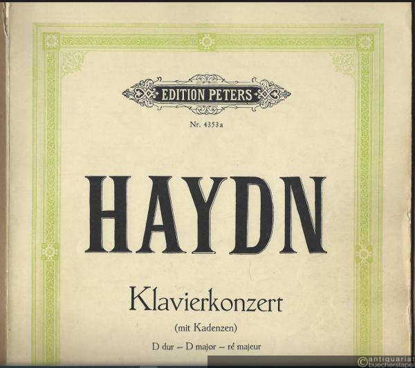  - Konzert in D-Dur für Klavier (Cembalo) und Orchester (= Edition Peters, Nr. 4353a). Zwei Klaviere.