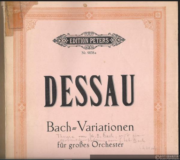  - Bach-Variationen für grosses Orchester (1963). Geänderte Fassung (= Edition Peters, Nr. 9038a). Studienpartitur.