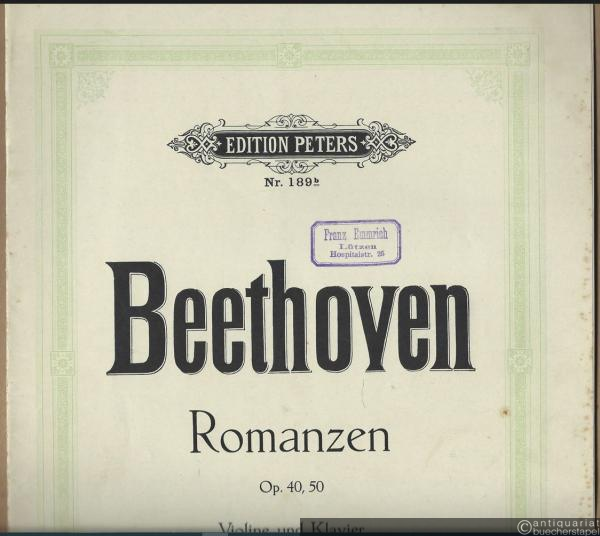  - Romanzen op. 40, 50 für Violine mit Begleitung des Orchesters (= Edition Peters, Nr. 189b). Violine und Klavier.