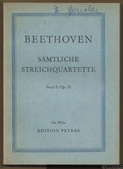  - Sämtliche Streichquartette. Band I: Op. 18 Nr. 1-6 (= Edition Peters Nr. 3032a). Taschenpartitur.