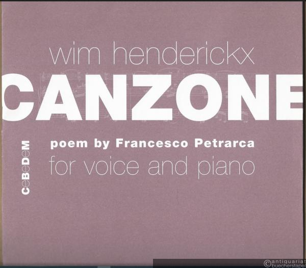  - Canzone for voice and piano (2007). Poem by Francesco Petrarca. Version for Bass.