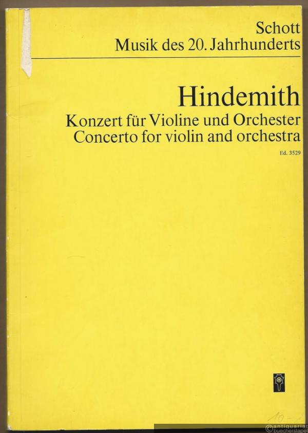  - Konzert für Violine und Orchester / Concerto for violin and orchestra (1939) (= Edition Schott, Musik des 20. Jahrhunderts, Nr. 3529). Studien-Partitur.