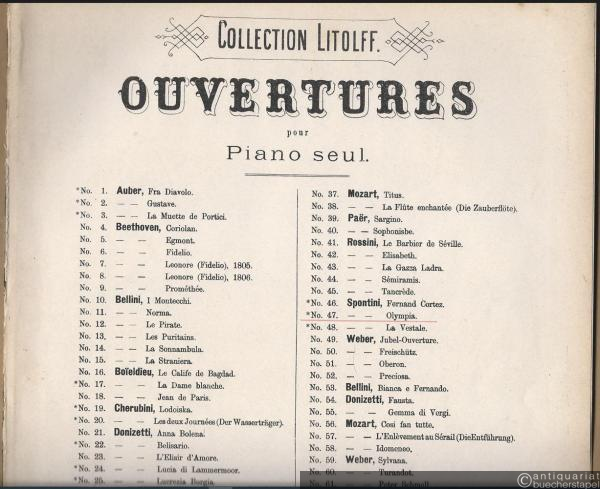  - Ouverture zur Oper "Olympia" (= Collection Litolff. Ouvertures pour piano seul, No. 47).