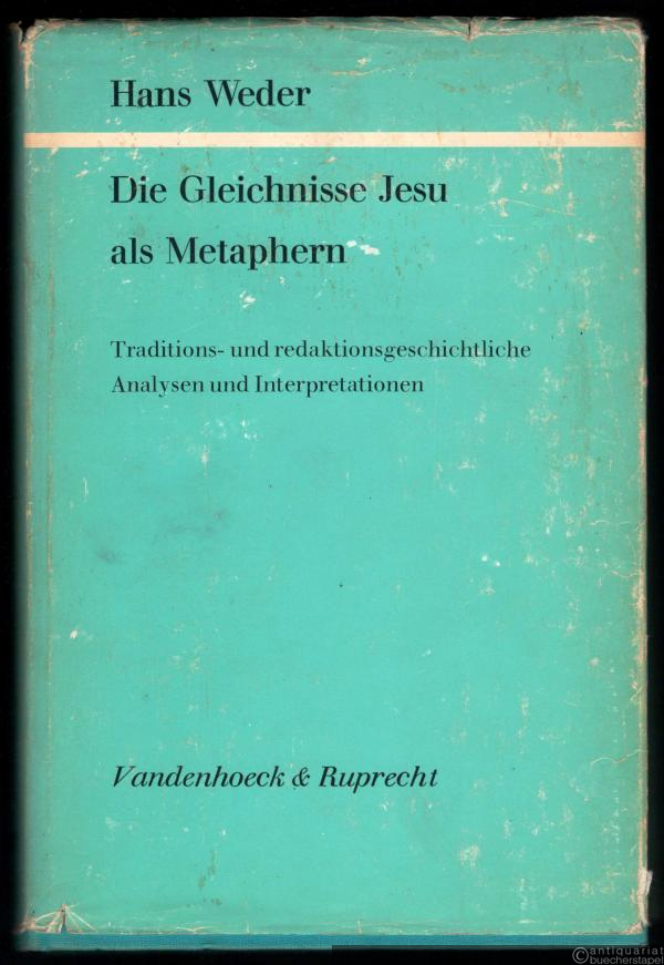  - Die Gleichnisse Jesu als Metaphern. Traditions- und redaktionsgeschichtliche Analysen und Interpretationen (= Forschungen zur Religion und Literatur des Alten und Neuen Testaments, hrsg. v. Ernst Käsemann u. Ernst Würthwein, 120. Heft der ganzen Reihe).