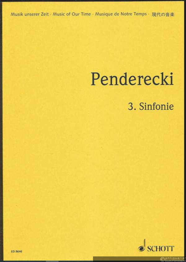  - 3. Sinfonie für Orchester (1988-95) (= Musik unserer Zeit / Music of our time, Nr. 9646). Studienpartitur / Study score.