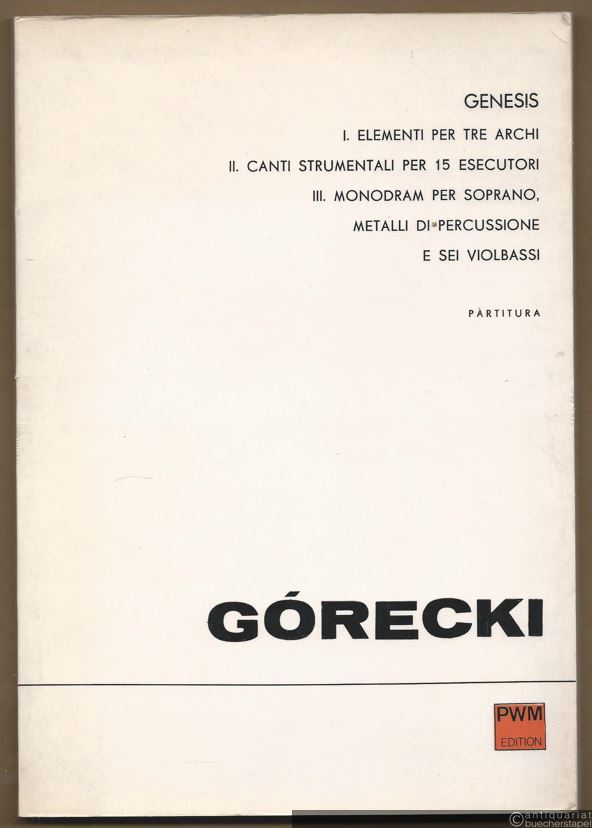  - Genesis, Op. 19 (1962/63) (PWM 6988). Partitura.