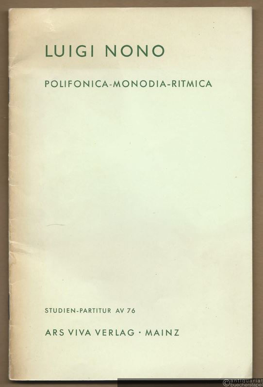  - Polifonica - Monodia - Ritmica (1951) (= Edition AV 76). Studien-Partitur.