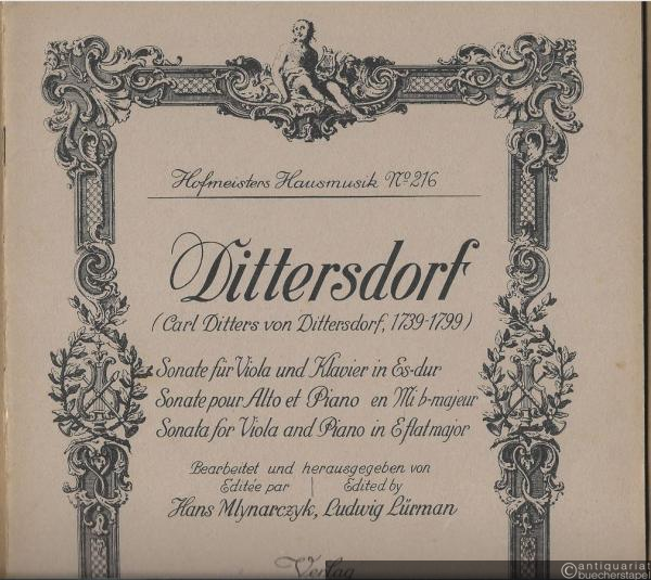  - Sonate für Viola und Klavier in Es-Dur / Sonate pour Alto et Piano en Mi b-majeur / Sonata for Viola and Piano in E flat major (= Drei Sonaten. Hofmeisters Hausmusik, No. 216).