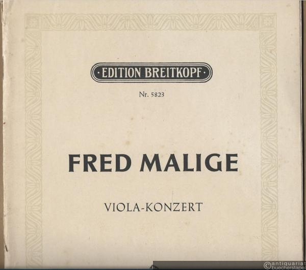  - Konzert für Viola und Orchester (= Edition Breitkopf, Nr. 5823). Ausgabe für Viola und Klavier.