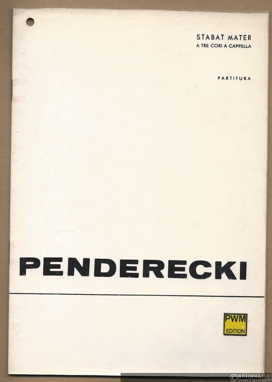  - Stabat mater a tre Cori a cappella (1962) (= PWM 6036). Partitura.