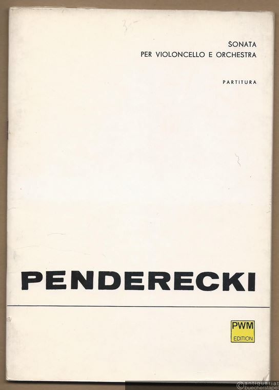  - Sonata per violoncello e orchestra (1964) (= PWM 6025). Partitura.