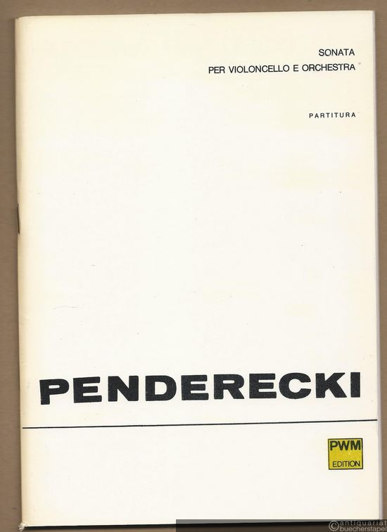  - Sonata per violoncello e orchestra (1964) (= PWM 6025). Partitura.